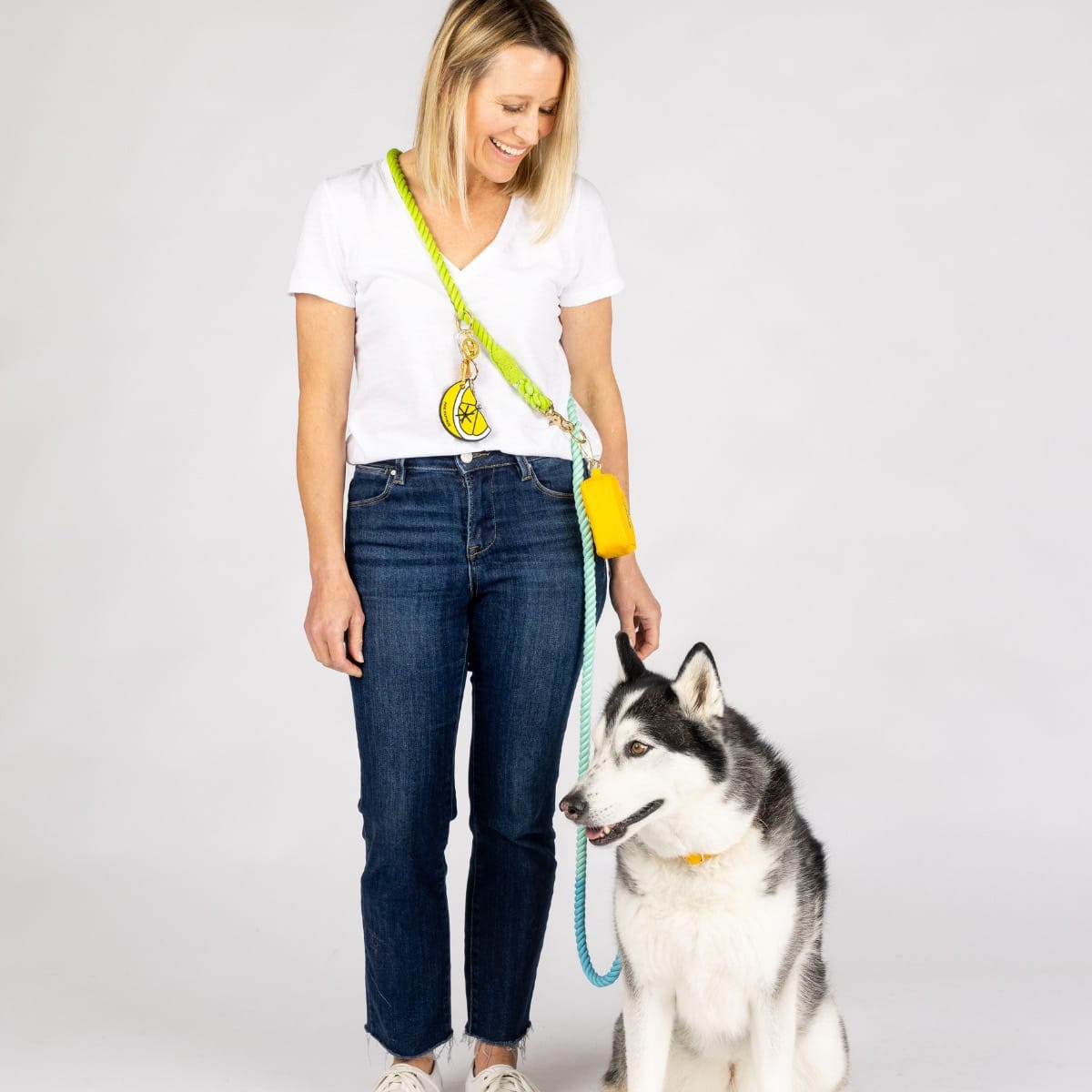 Alexandria Hands-Free Rope Dog Leash | Pink Papyrus