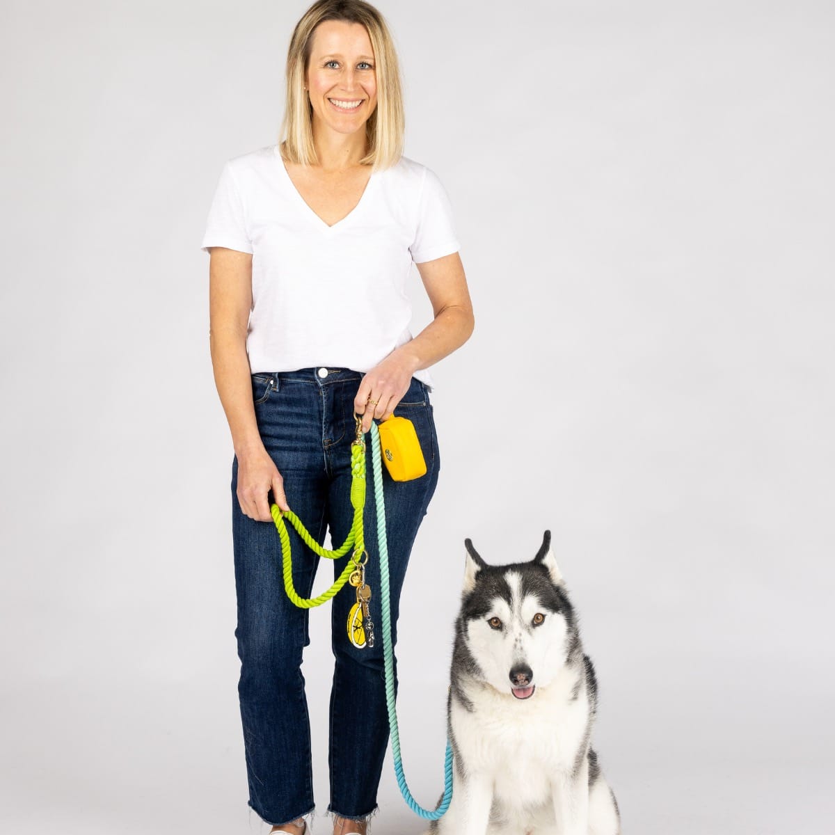 Alexandria Hands-Free Rope Dog Leash | Pink Papyrus