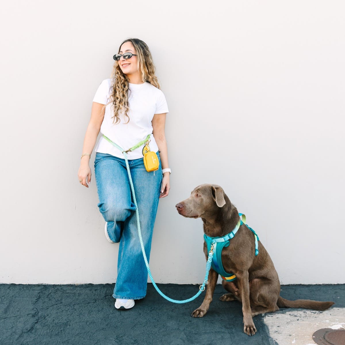 Alexandria Hands-Free Rope Dog Leash | Pink Papyrus