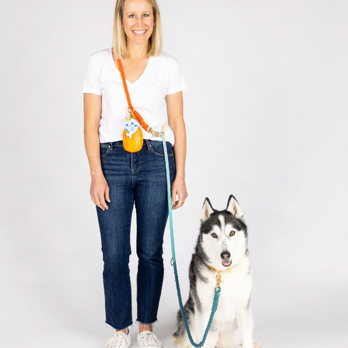 Beau Hands-Free Rope Dog Leash | Pink Papyrus