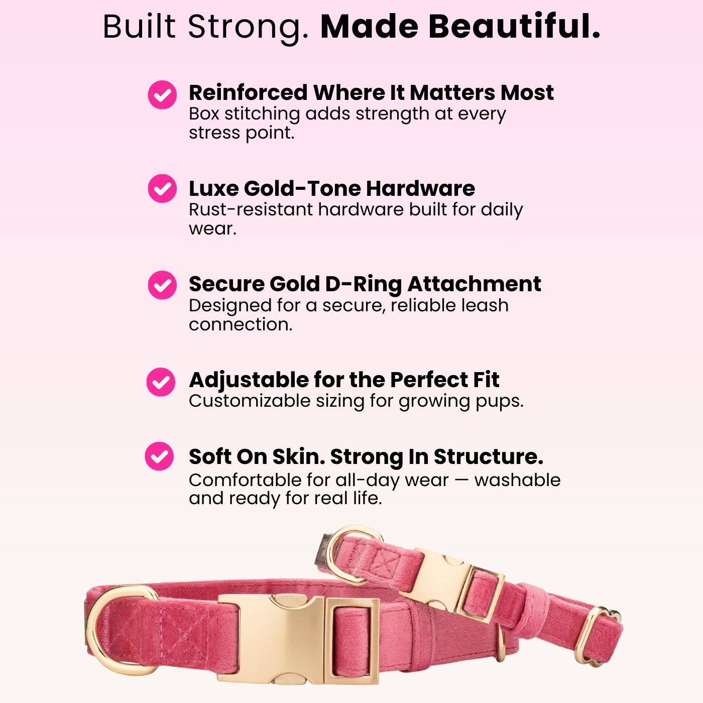 Sutton Dog Collar | Pink Papyrus
