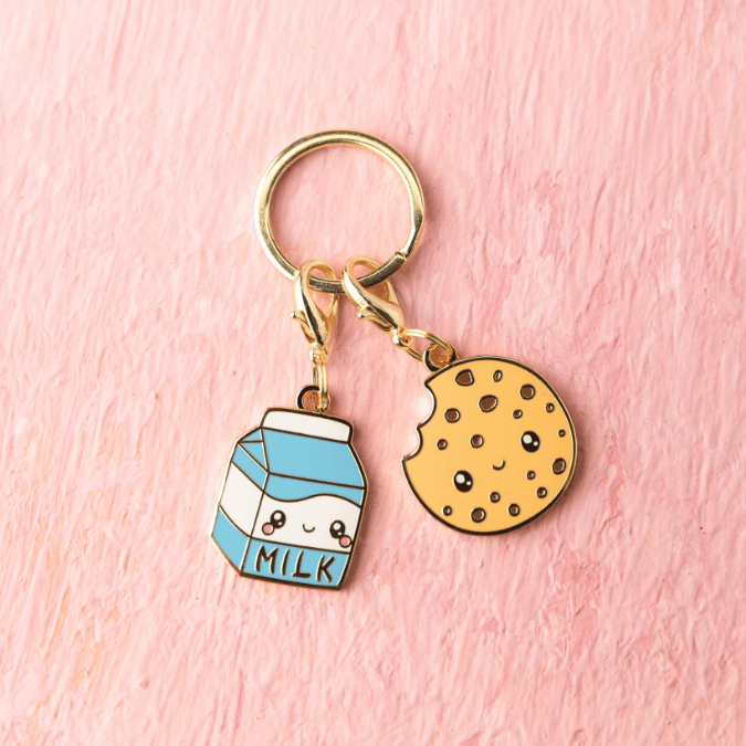 Cookie & Milk Pet Charm Set | Pink Papyrus