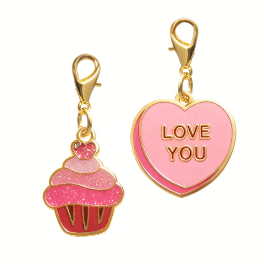 Love You Sweetheart & Cupcake Pet Charm Set