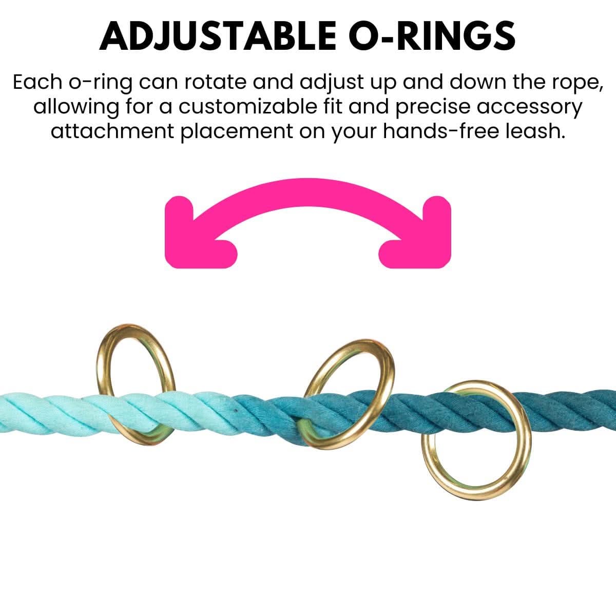 Alexandria Hands-Free Rope Dog Leash | Pink Papyrus
