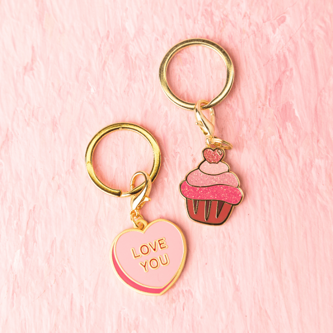 Love You Sweetheart & Cupcake Pet Charm Set | Pink Papyrus