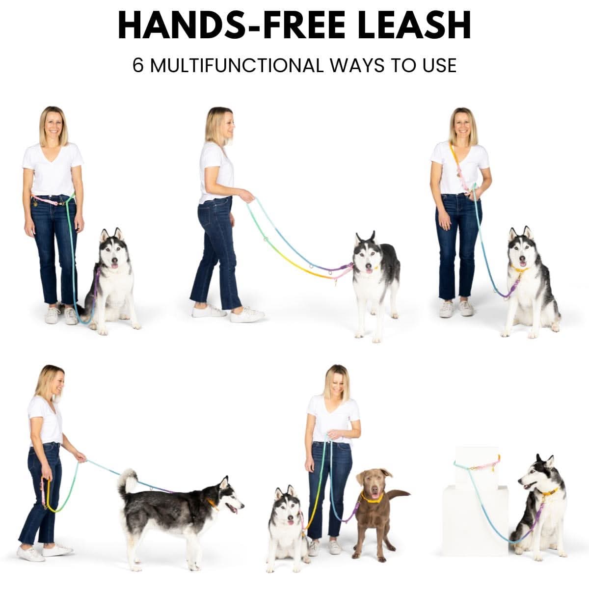 Alexandria Hands-Free Rope Dog Leash | Pink Papyrus