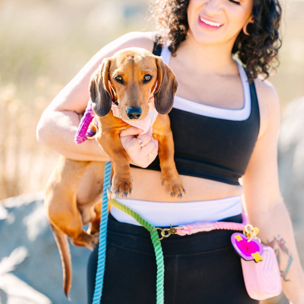 Nola Hands-Free Rope Dog Leash | Pink Papyrus
