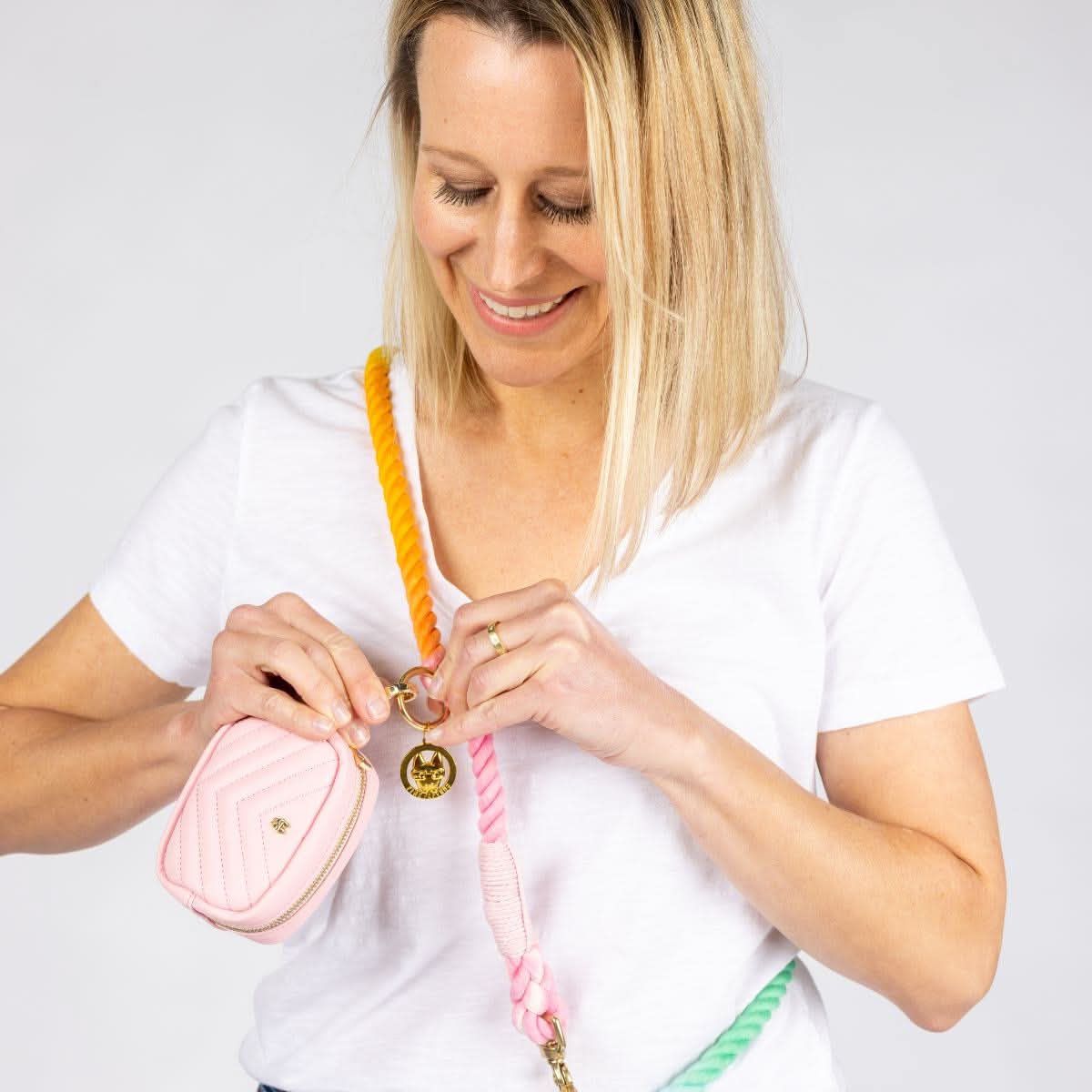 Nola Hands-Free Rope Dog Leash | Pink Papyrus