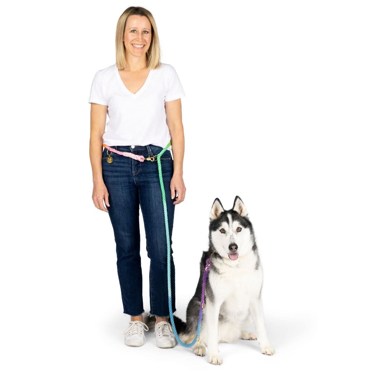 Nola Hands-Free Rope Dog Leash | Pink Papyrus