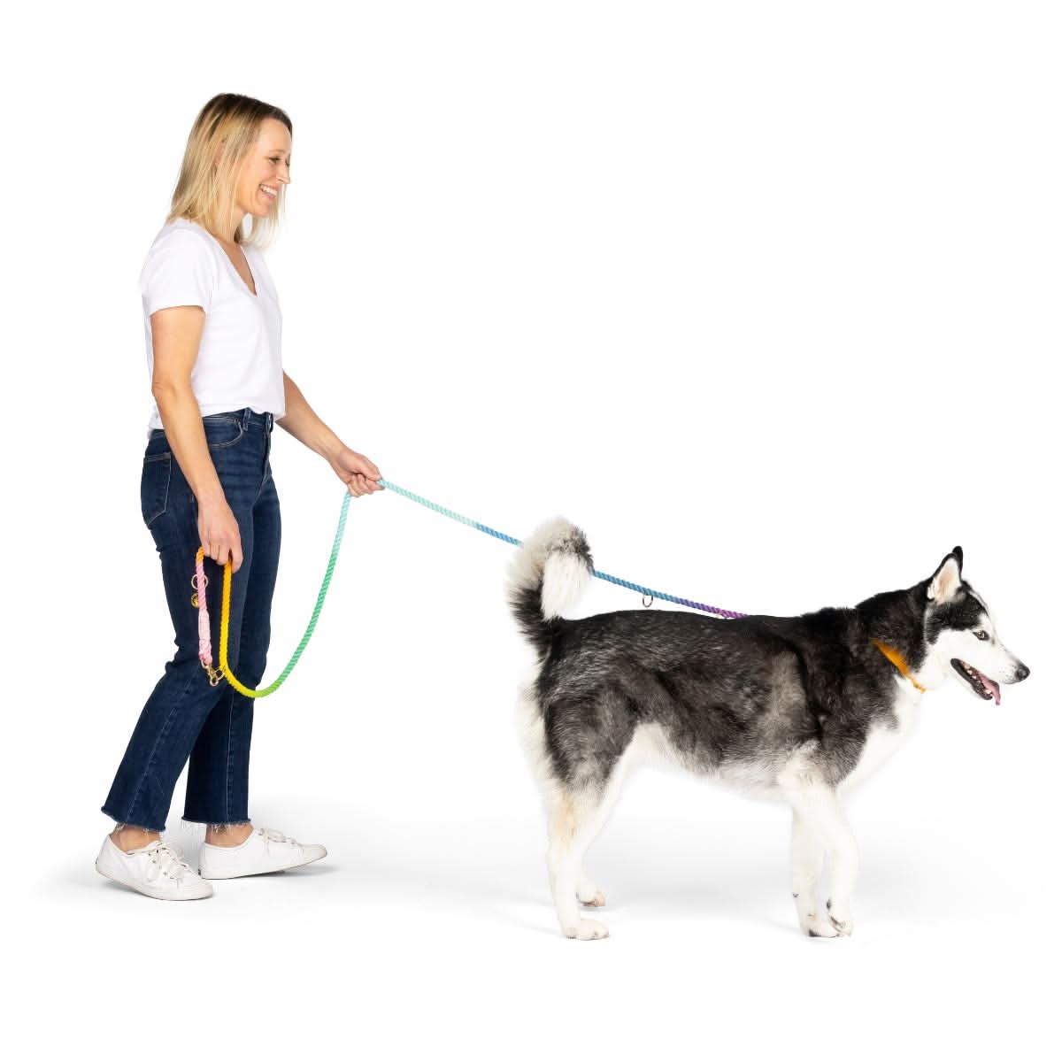 Nola Hands-Free Rope Dog Leash | Pink Papyrus