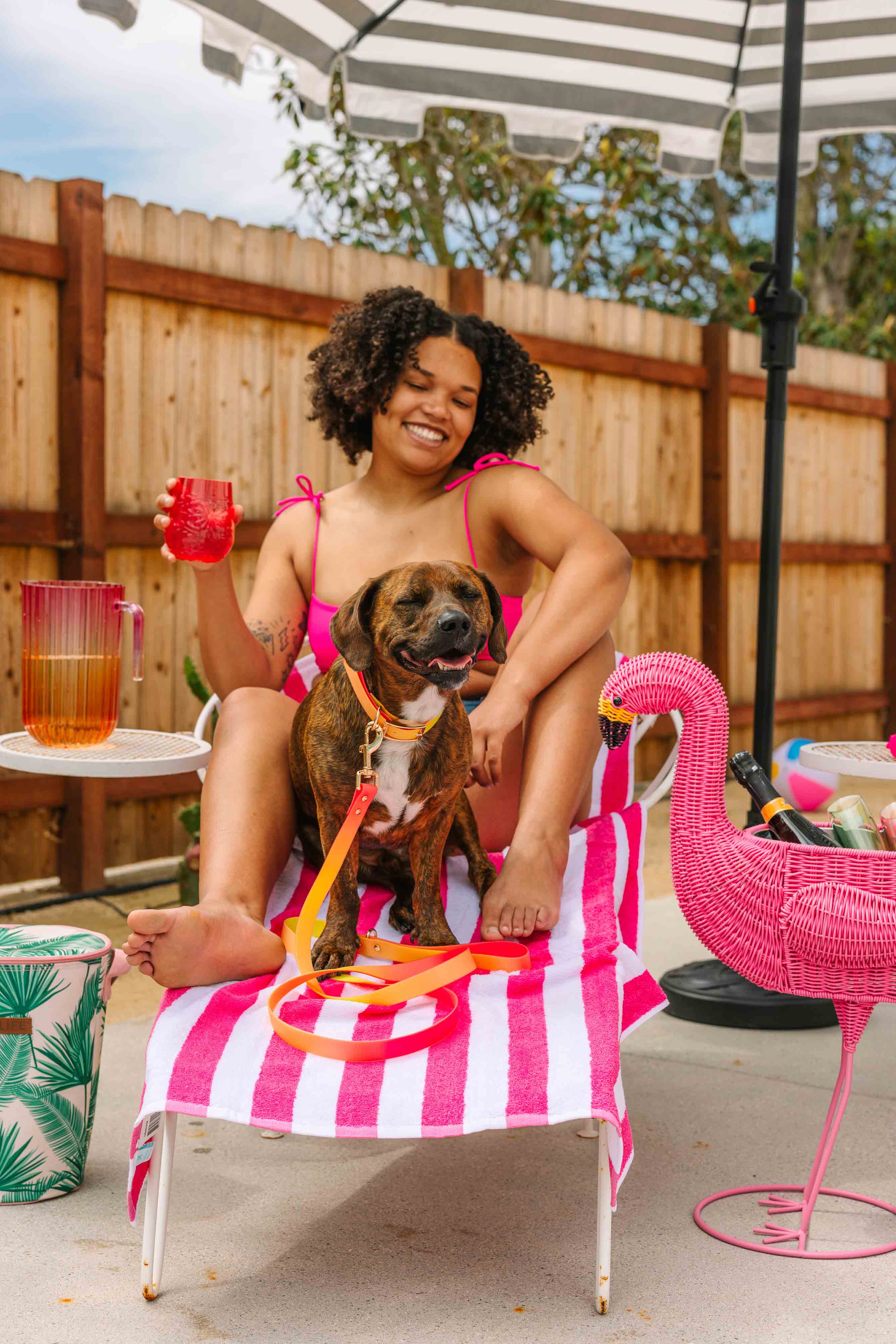 Katelin All Weather Dog Leash | Pink Papyrus