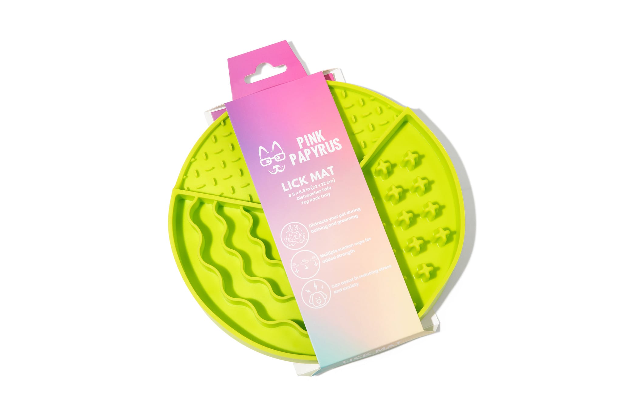Green Dog & Cat Lick Mat | Pink Papyrus