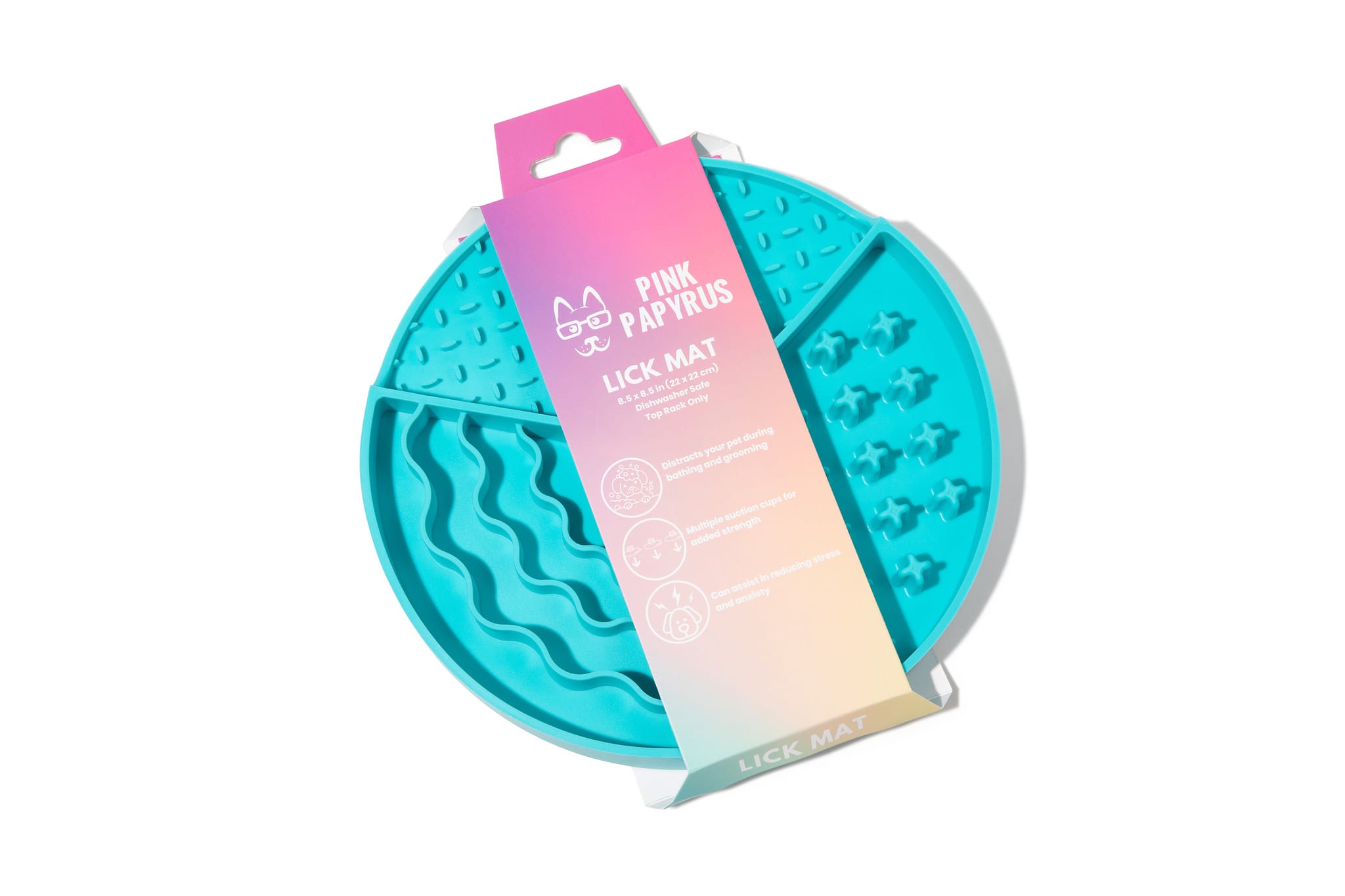 Blue Dog & Cat Lick Mat | Pink Papyrus