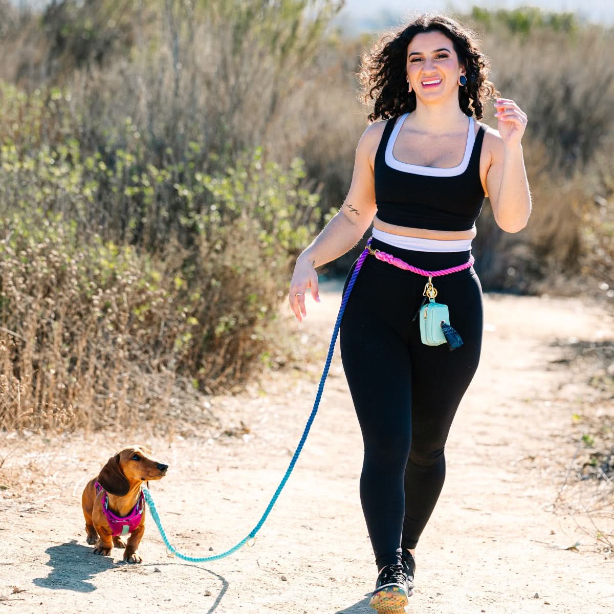 Pixie Hands-Free Rope Dog Leash | Pink Papyrus