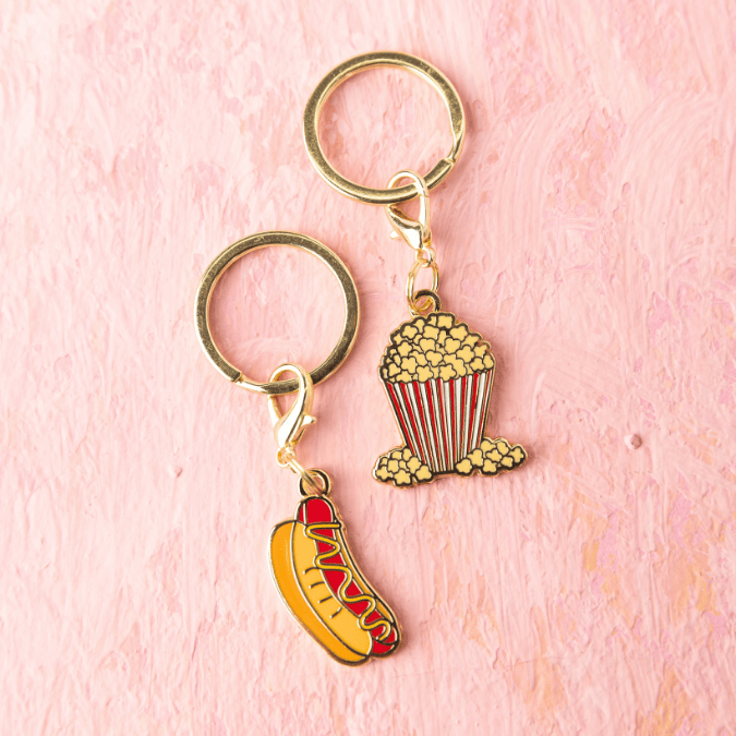 Hotdog & Popcorn Pet Charm Set | Pink Papyrus