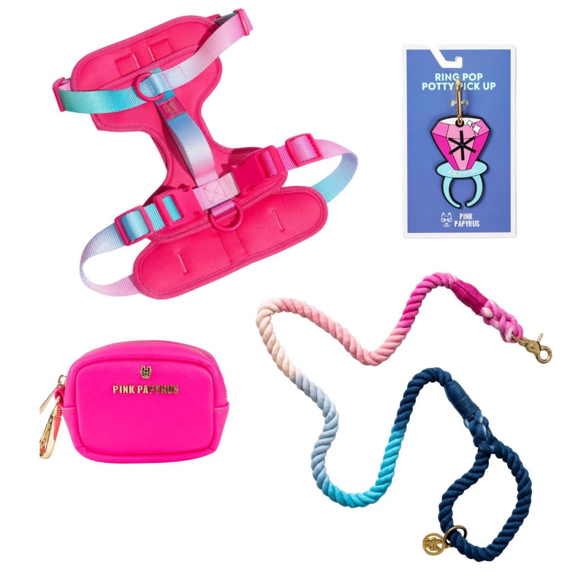 Bubblegum Burst Dog Harness Bundle | Pink Papyrus