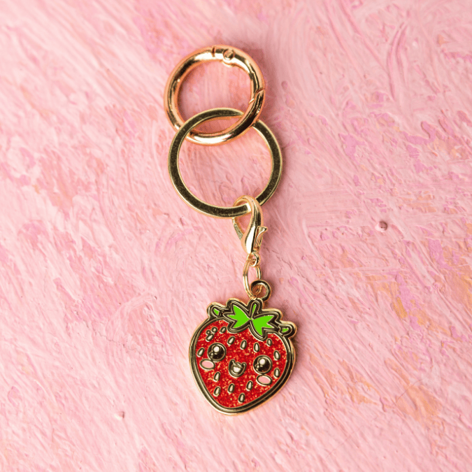 Strawberry Pet Charm | Pink Papyrus