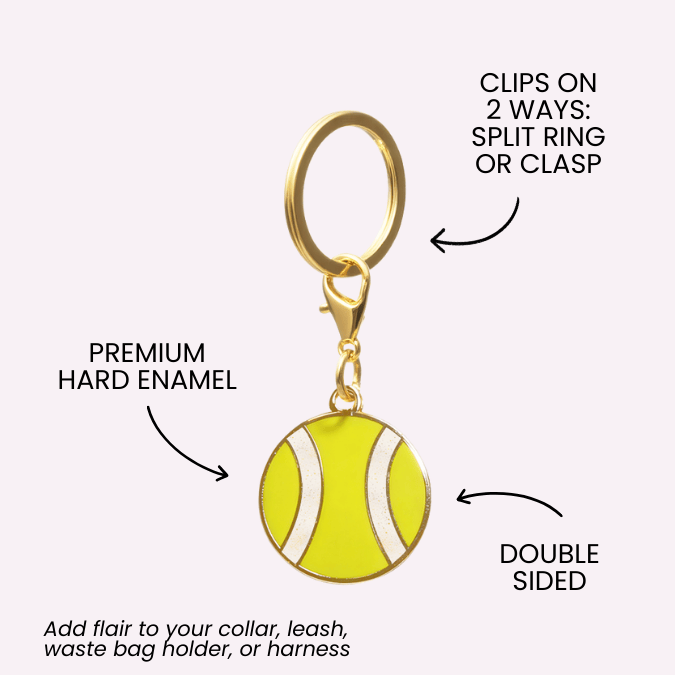 Tennis Ball Pet Charm | Pink Papyrus
