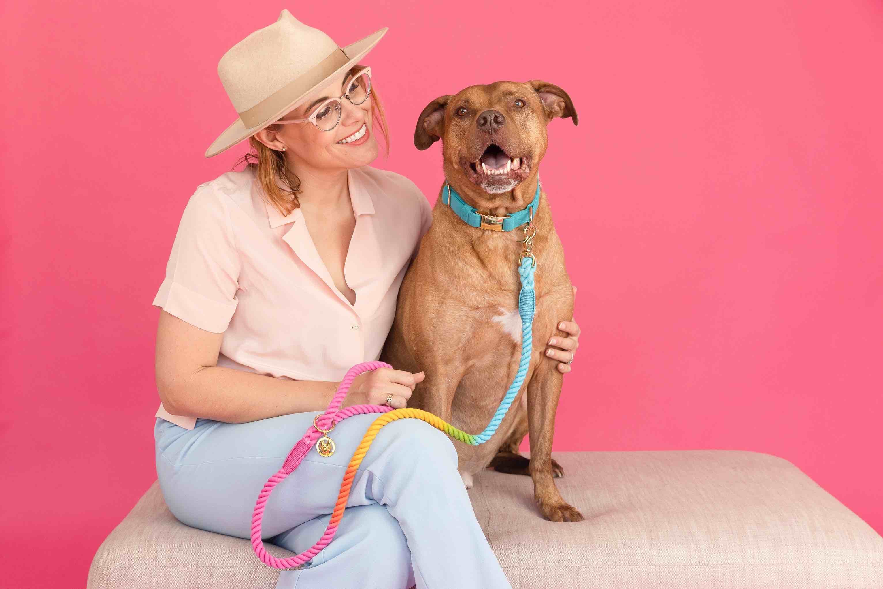 Marley Rope Dog Leash | Pink Papyrus