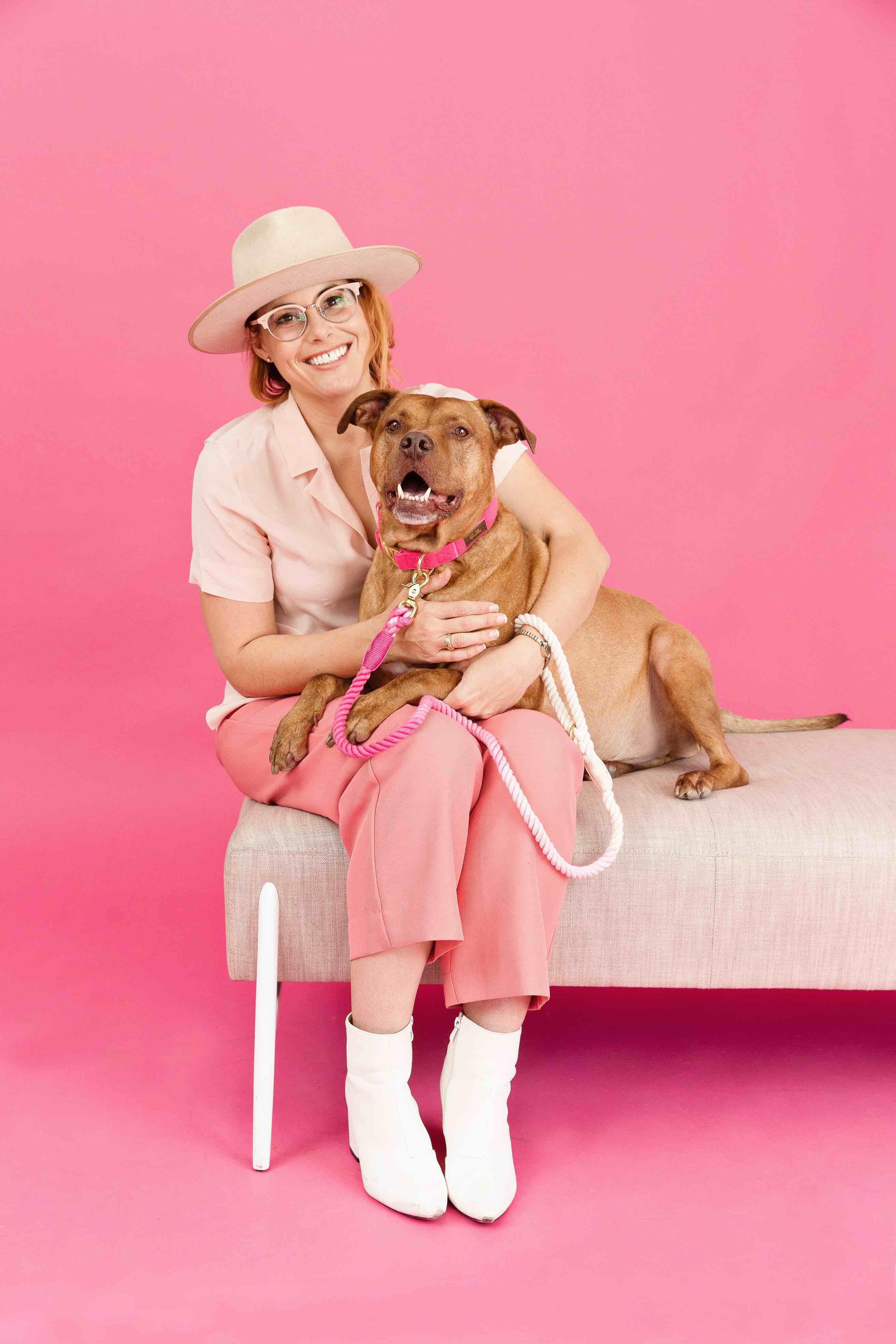 Maggie Rope Dog Leash | Pink Papyrus