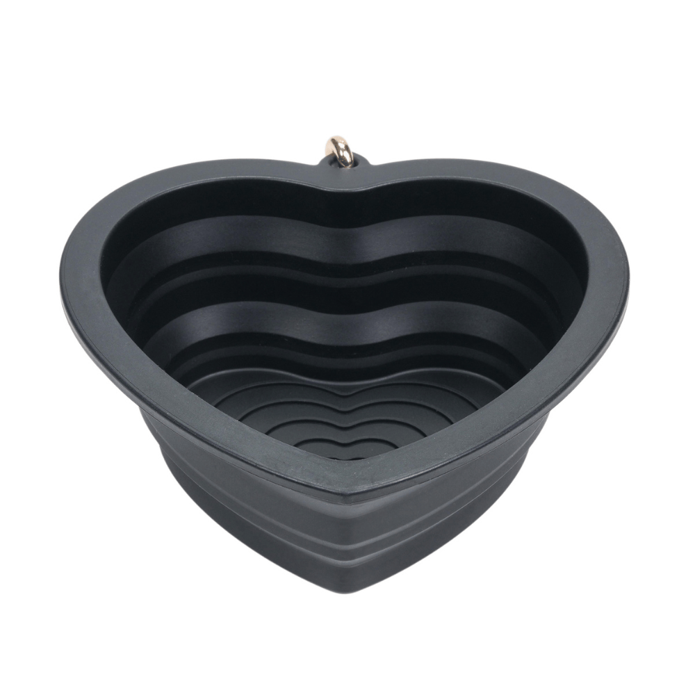 Onyx Heart Collapsible Bowl