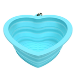 Aqua Heart Collapsible Bowl