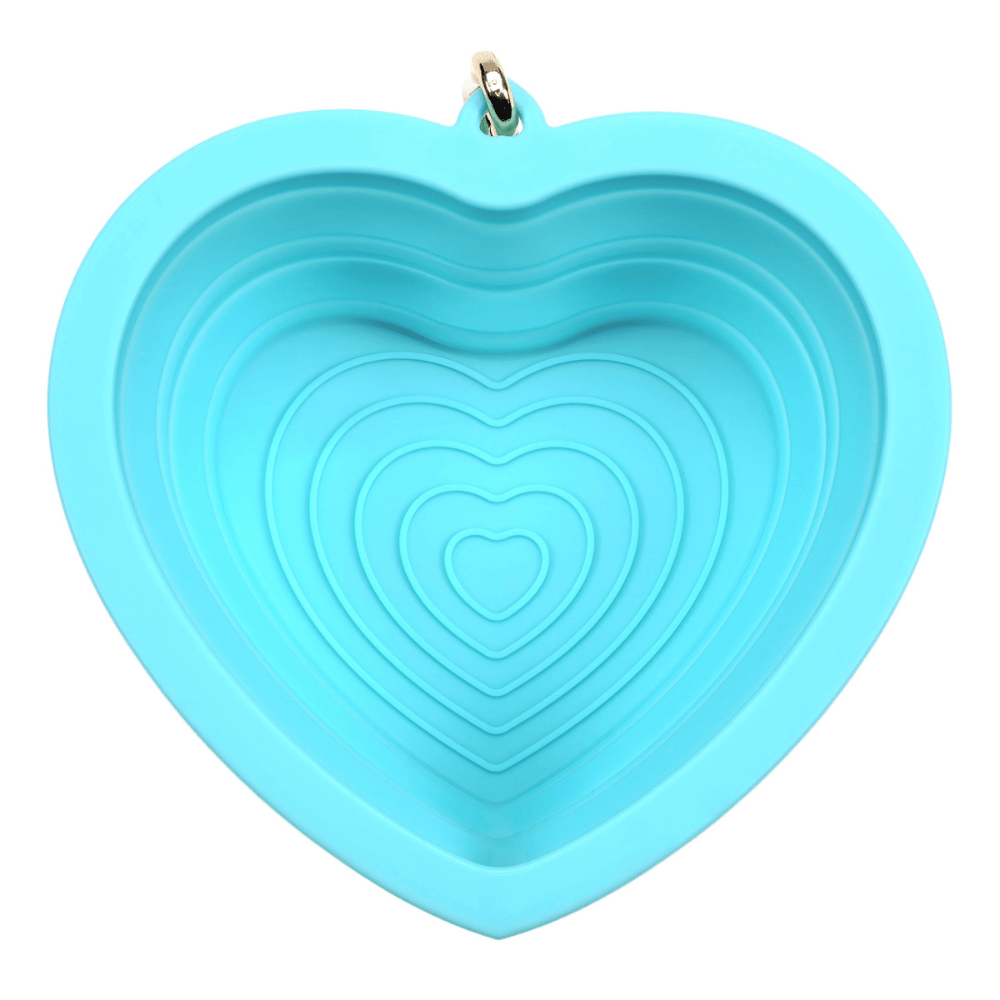 Aqua Heart Collapsible Bowl