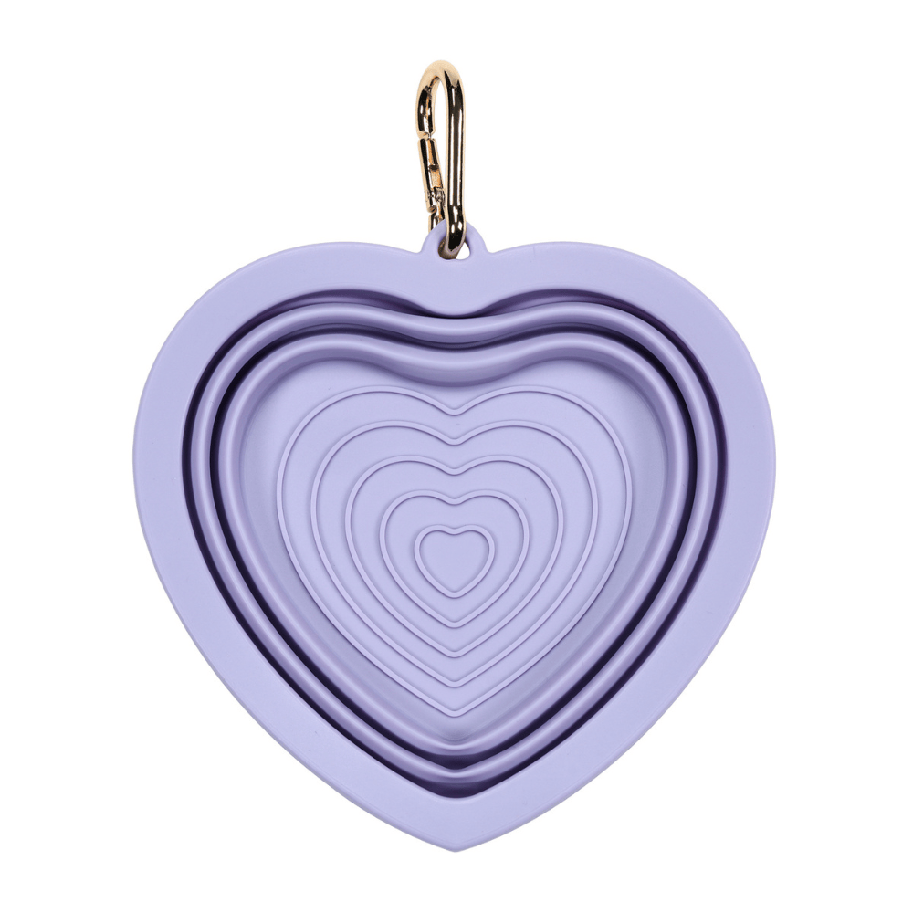Lavender Heart Collapsible Bowl