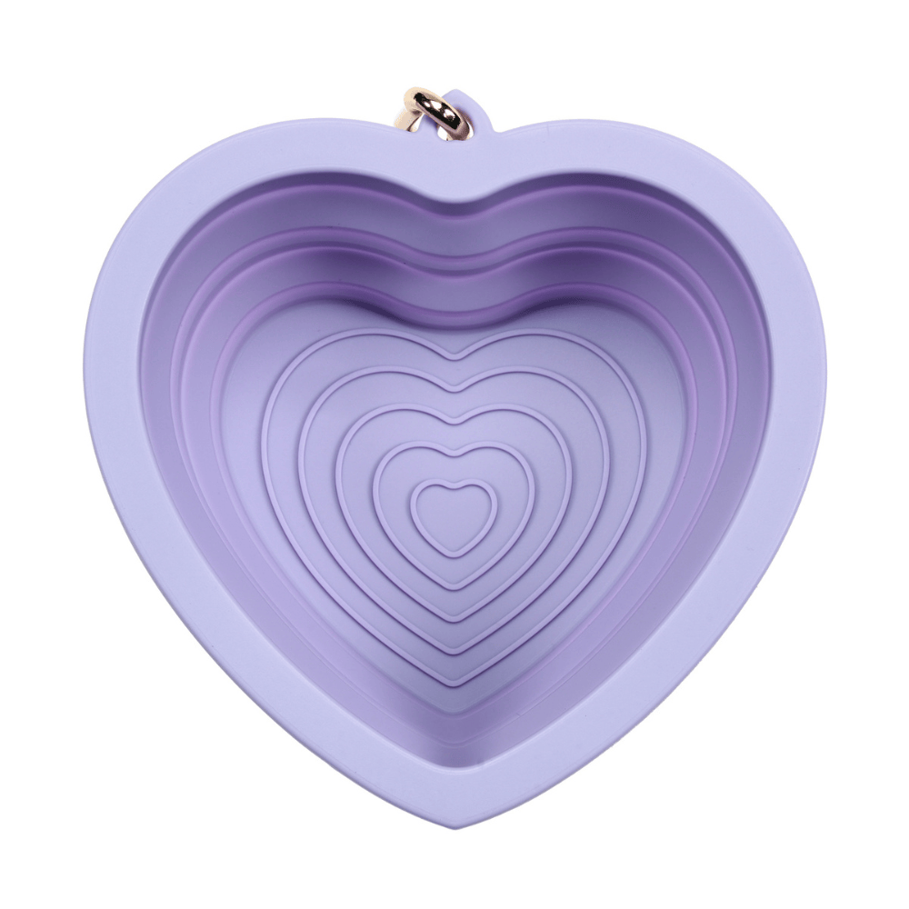Lavender Heart Collapsible Bowl