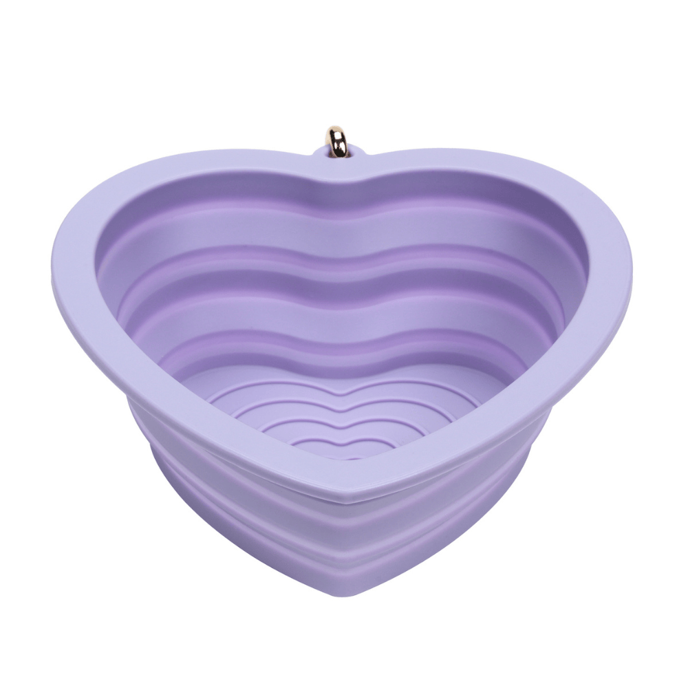 Lavender Heart Collapsible Bowl
