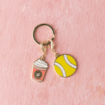 Puppuccino & Tennis Ball Pet Charm Set | Pink Papyrus