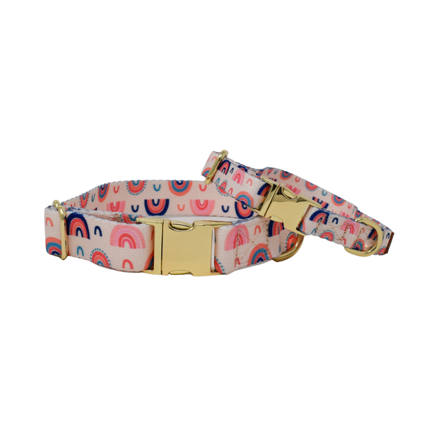 Pink Papyrus Drew Dog Collar - Medium